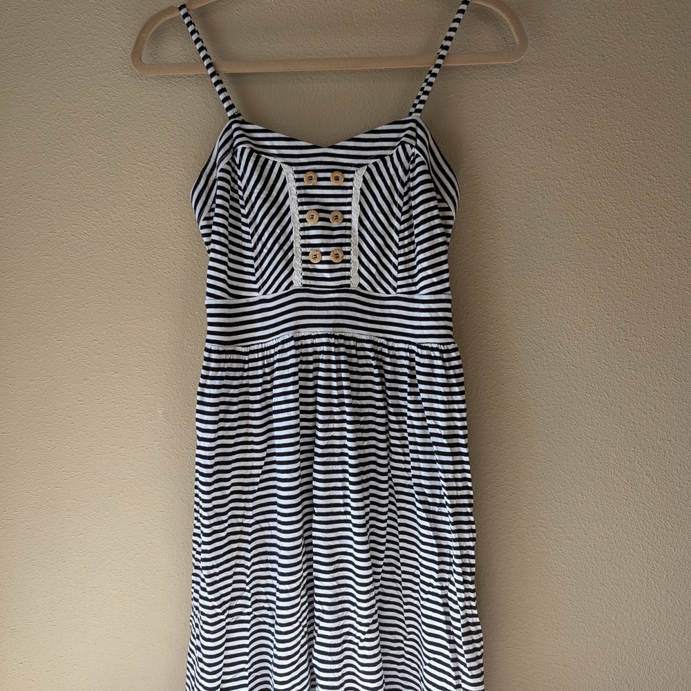 Xhilaration Black and White Striped Dress